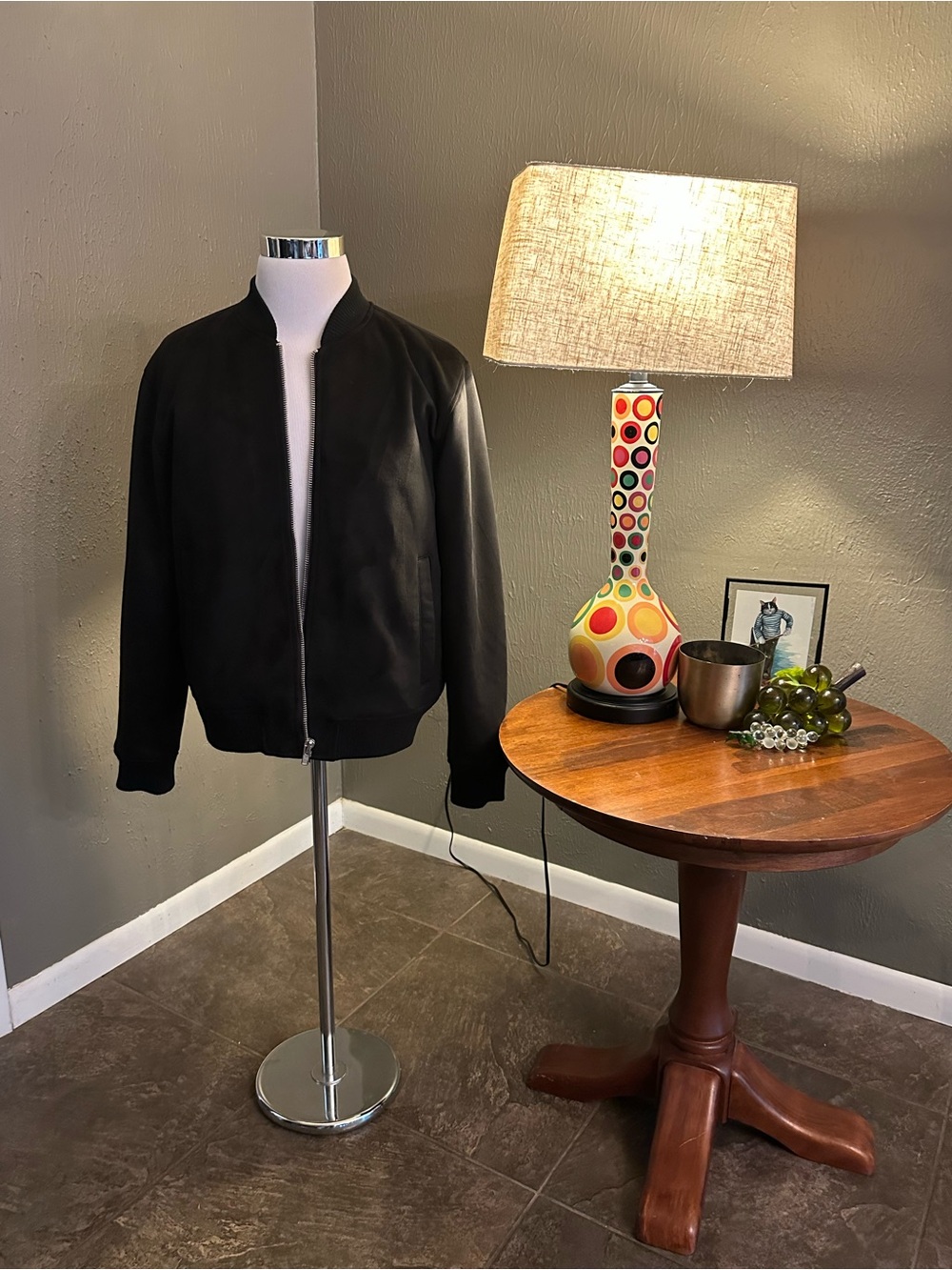 Abercrombie & Fitch Vegan Suede Black Bomber Jacket — Minimal Zip-Up